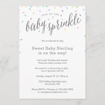Sweet & Simple Baby Sprinkle Shower Invitations