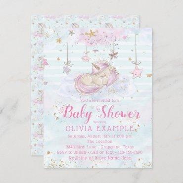 Sweet Unicorn Baby Shower Invitations