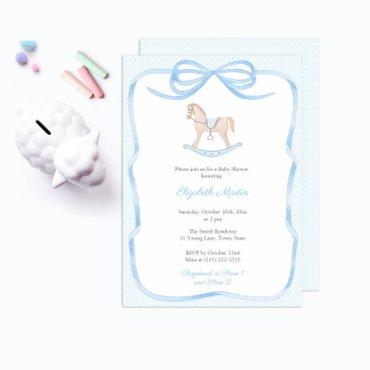 Sweet Vintage Rocking Horse Boy Baby Shower Party