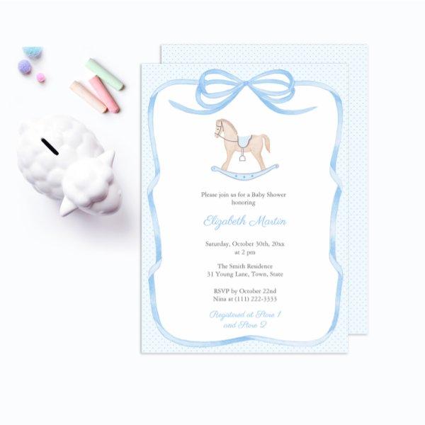 Sweet Vintage Rocking Horse Boy Baby Shower Party