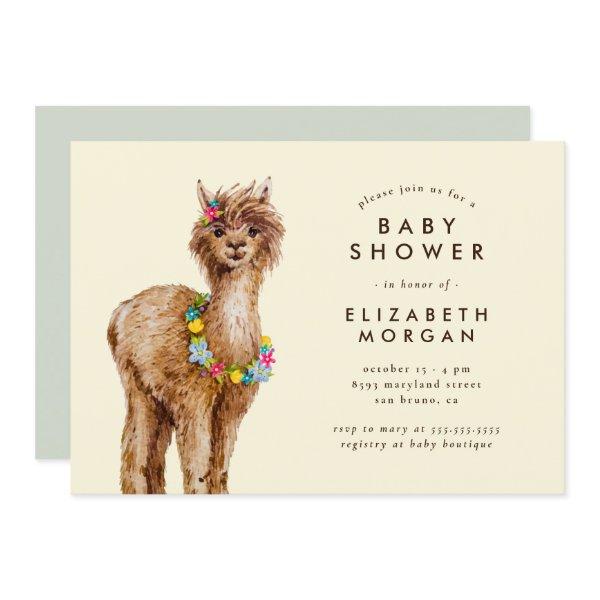 Sweet Watercolor Alpaca