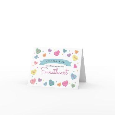 Sweetheart Candy Thank You Card Birthday or Baby