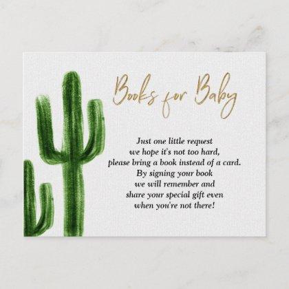 Taco bout baby Cactus Baby Shower Books for Baby Invitation Postcard