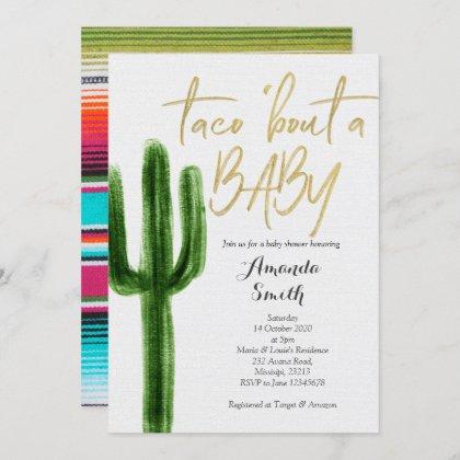 Taco bout baby Cactus Couples Shower Invitation
