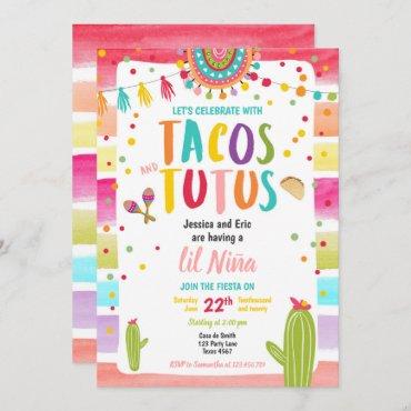 Tacos and Tutus Mexican Fiesta Couples Baby Shower Invitation
