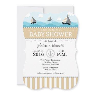 Tan Beige Blue Nautical