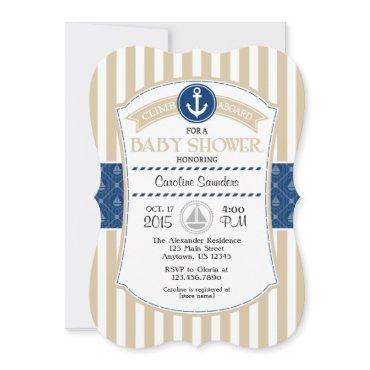 Tan Beige Blue Nautical
