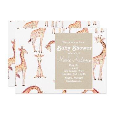 Tan Giraffes & Kraft Safari Whimsical