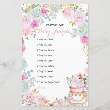 Tea Party Pastel Floral Prayers for Baby