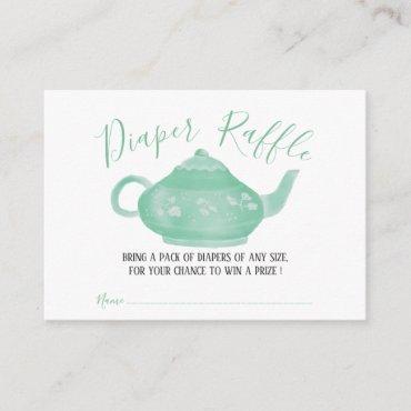 Tea Party Shabby Chic Baby Shower | Diaper Raffle Enclosure Card