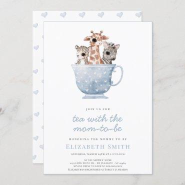 Tea Time Party Baby Animals Blue Boy