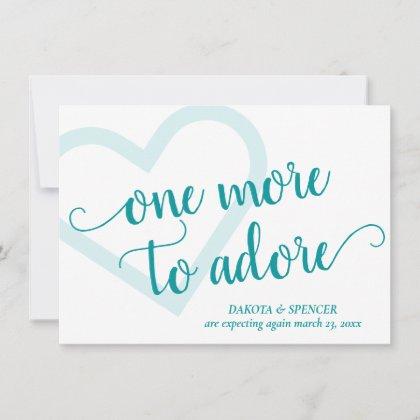 Teal Heart | Aqua One More to Adore Pregnancy Announcement