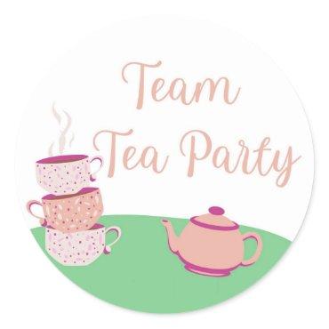 Team Tea Party Baby Gender Prediction Sticker