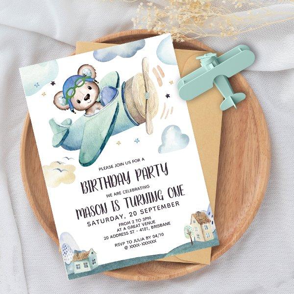 Teddy Bear Airplane Birthday