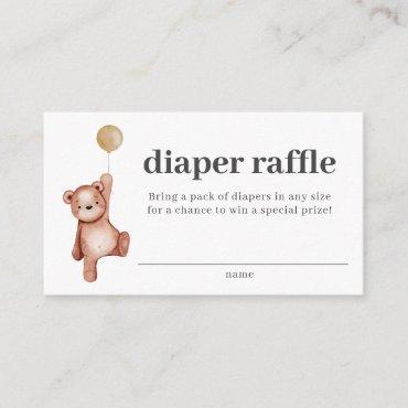 Teddy Bear Baby Shower Diaper Raffle Insert