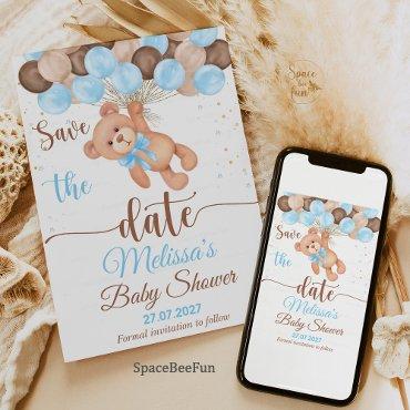 Teddy Bear Baby Shower We can barely wait  Save The Date