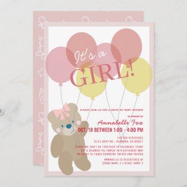 Teddy Bear Balloon Pink Girl Drive-by
