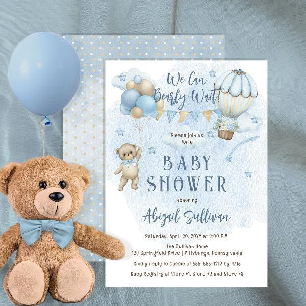 Teddy Bear Balloons Boy Bearly Wait