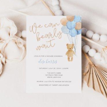 Teddy Bear Blue Tan Balloons