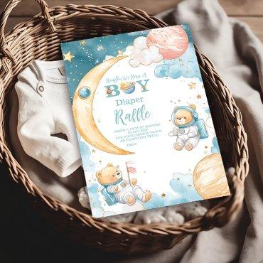Teddy Bear Houston We Have A Boy Diapper Raffle Enclosure Card