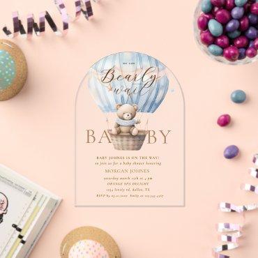 Teddy Bear Moon Over the Moon Baby Shower Acrylic