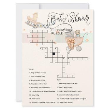 Teddy Bear & Rocking Horse Crossword Puzzle Card