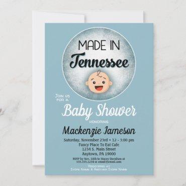 Tennessee Baby Shower Funny Blue Boys Invitation