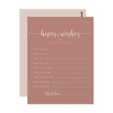 Terracotta Baby Shower Hopes & Wishes Card