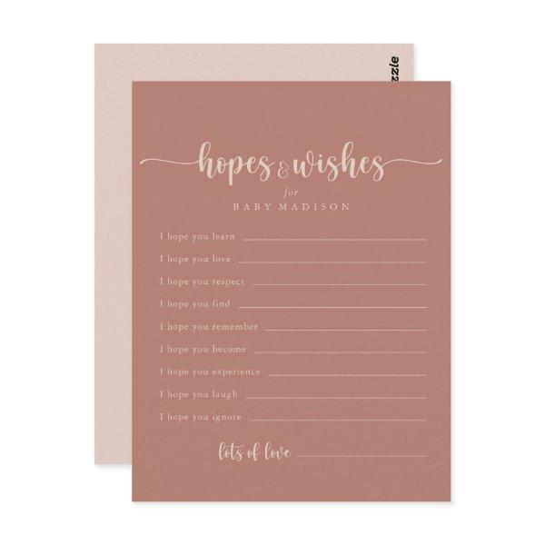 Terracotta Baby Shower Hopes & Wishes Card