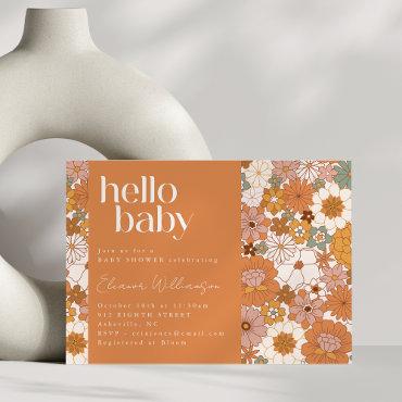 Terracotta Boho Floral Cute Hello