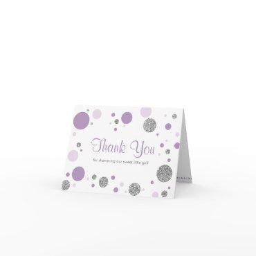 Thank You Card, Oh Baby!, Purple, Silver Card