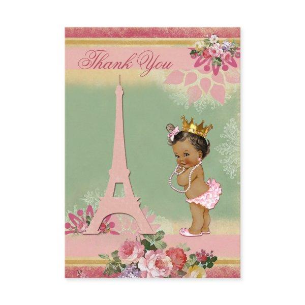 Thank You Eiffel Tower Ethnic Princess Baby Shower