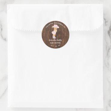 Thank You for Coming Cowgirl Western Baby Shower Classic Round Sticker