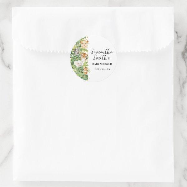 Thank You for Coming Safari Animals Baby Shower Classic Round Sticker