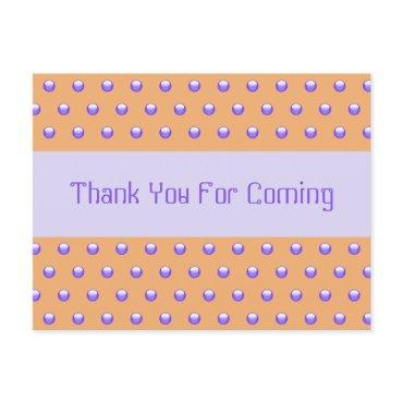 Thank You Guest Baby Shower Blue Peach Polka Dot Postcard