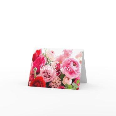 Thank You Handwritten Script Watercolor Roses Chic