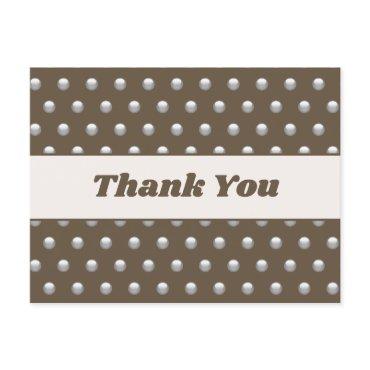 Thank You Polka Dot Silver Dark Brown Appreciation Postcard