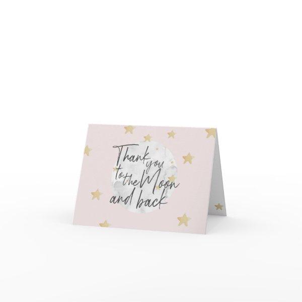 Thank You To The Moon and Back Girl Soft Pink