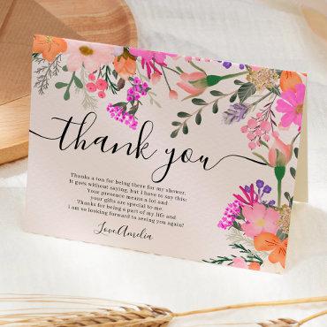 Thank you wild flowers pastel spring shower