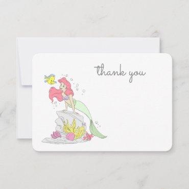 The Little Mermaid Girl Baby Shower Thank You Invitation