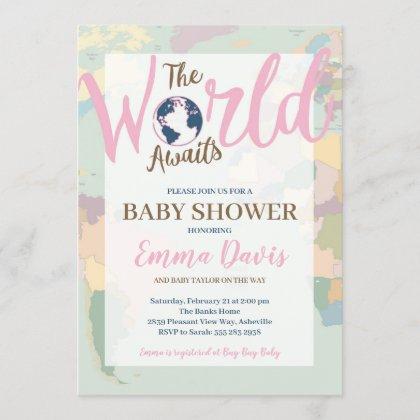 The World Awaits Baby Shower Invitation