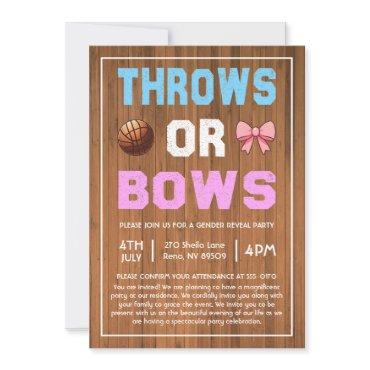 Throws or Bows Gender Reveal