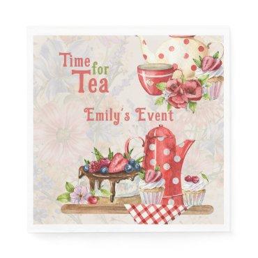 Time for Tea! Vintage Retro Afternoon Tea Party Napkins