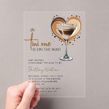 Tini One Espresso Martini Baby Shower Acrylic