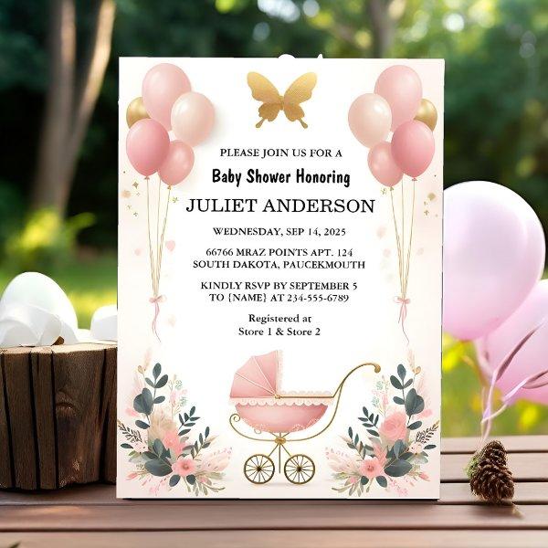To Rose Boho Gold Mom Chic Spring Baby Girl Shower