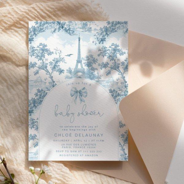 Toile de Jouy French theme bow