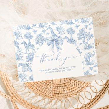 Toile de Jouy Safari animals Baby shower Thank You Card