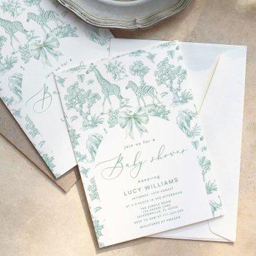 Toile de Jouy Safari green