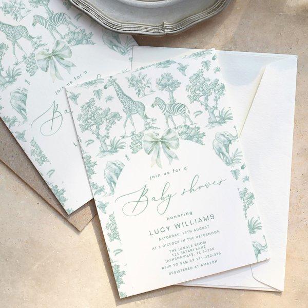 Toile de Jouy Safari green