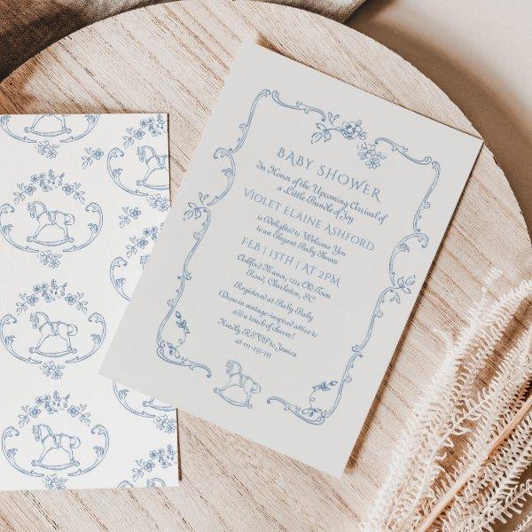 Toile de Jouy vintage toy frame